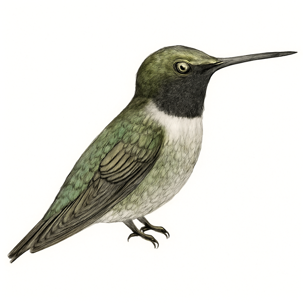 Illustration von Schwarzkinnkolibri