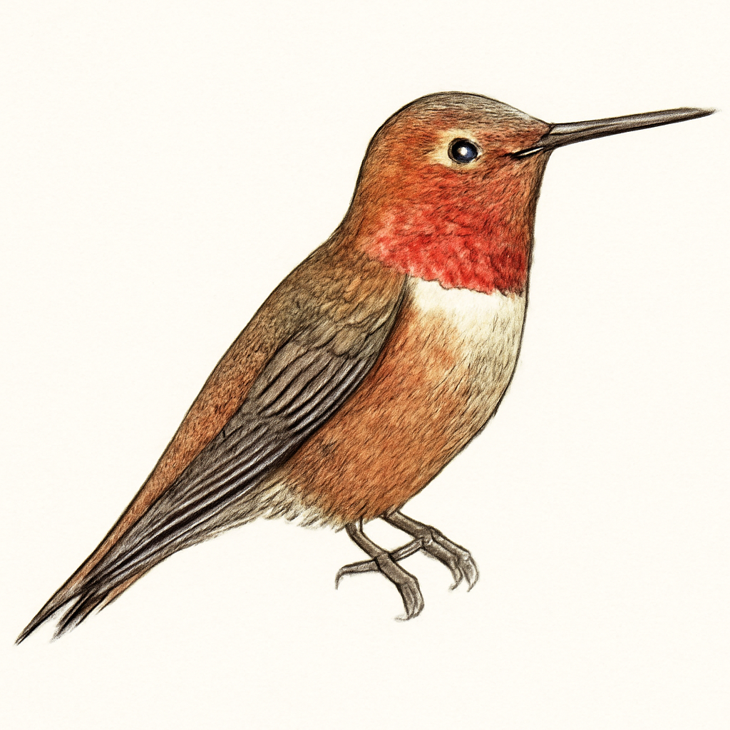 Illustrazione di Rufous Hummingbird