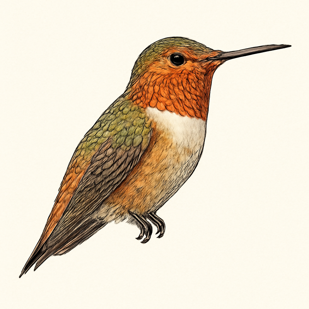 Ilustración de Colibrí de Allen