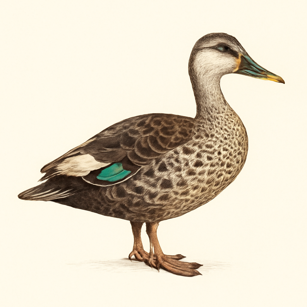 Illustration de Canard à bec tacheté