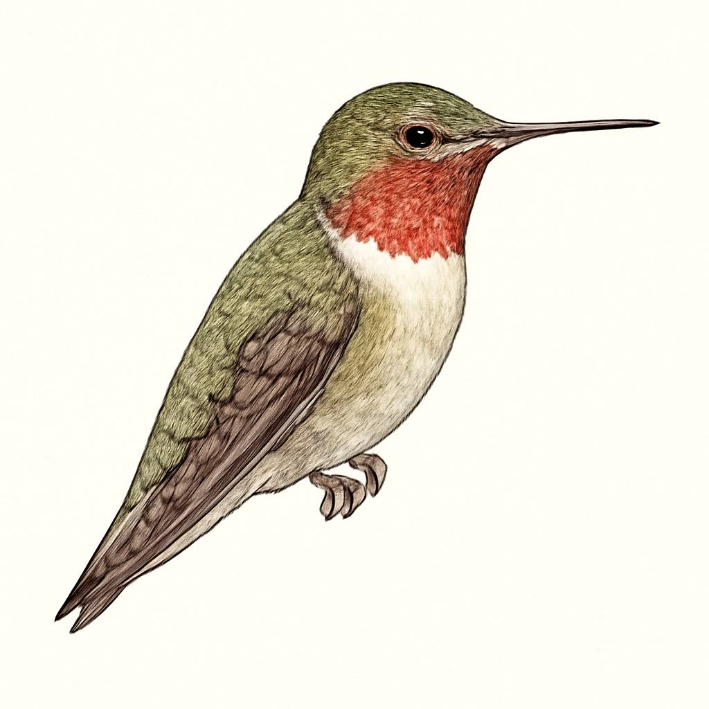 Illustrazione di Wine-throated Hummingbird