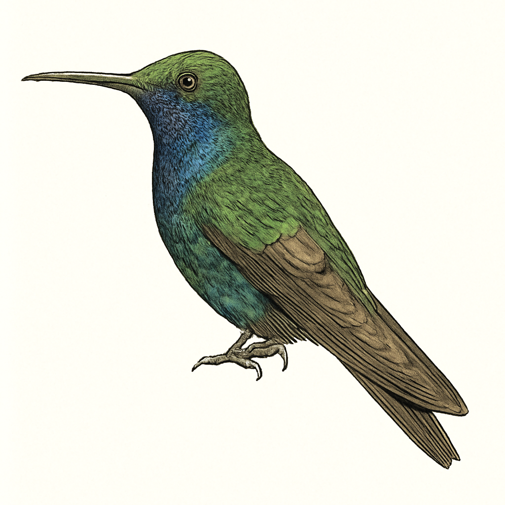Illustration von Blaukron-Degenflügel