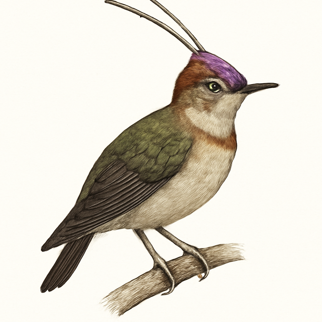 Illustration de Colibri à huppe bleue