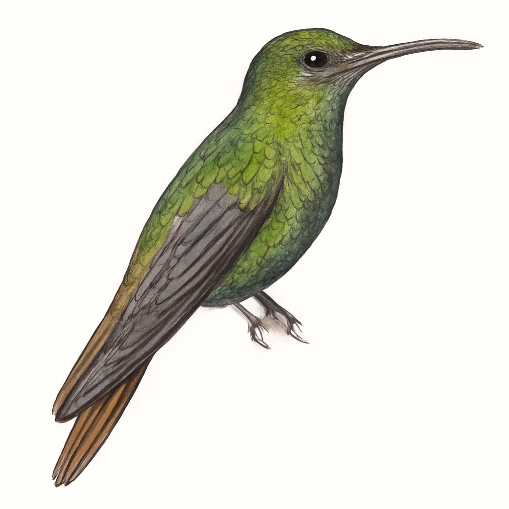 Illustration de Colibri à queue bronzée