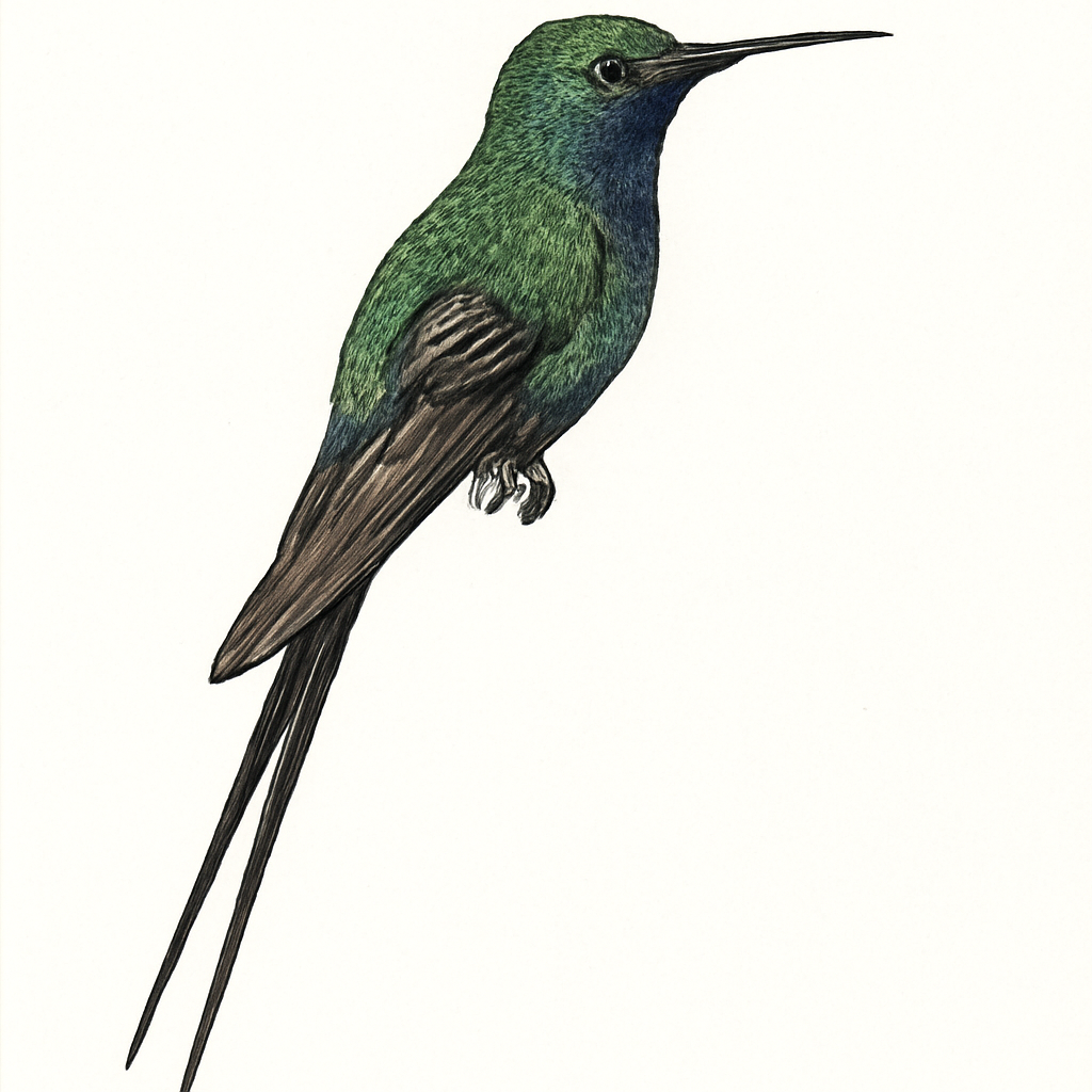 Illustration von Langschwanznymphe