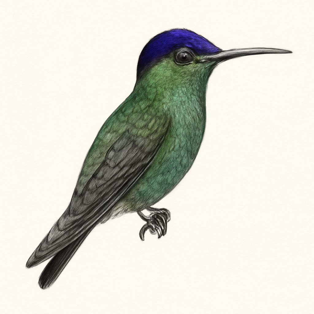 Ilustração de violet-capped hummingbird