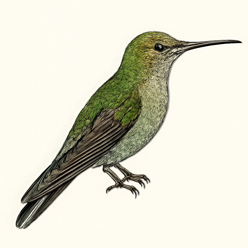 Stripe-tailed Hummingbird illustration