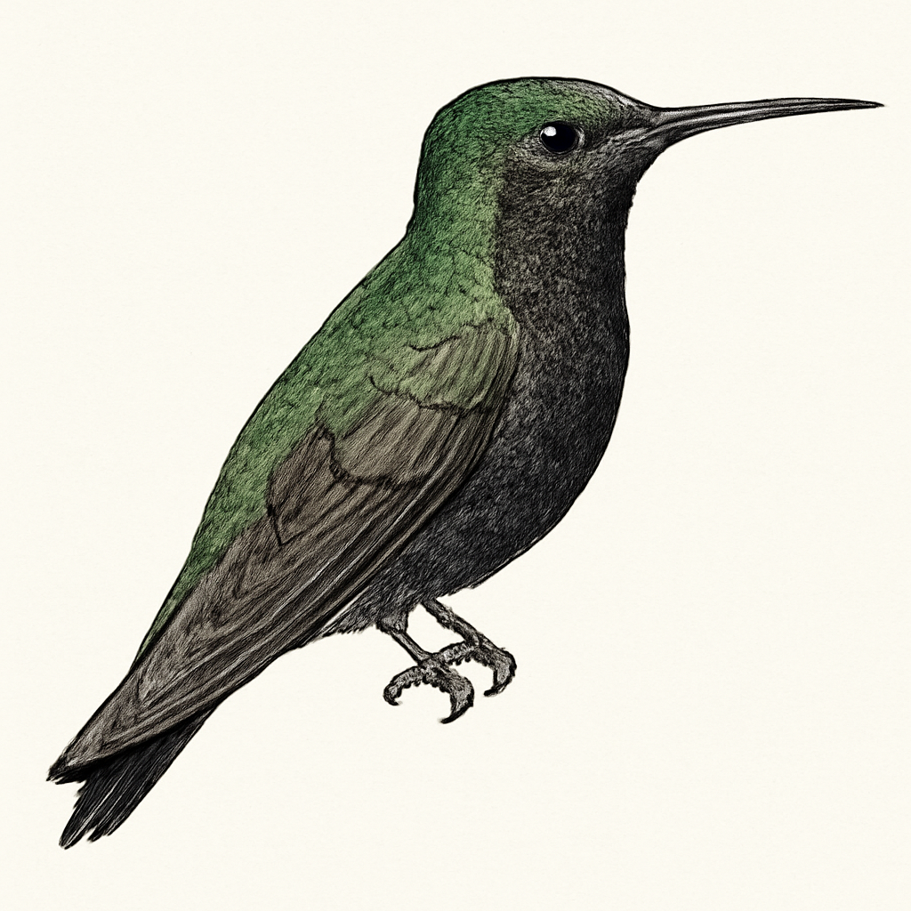 Ilustración de Colibrí Ventrinegro