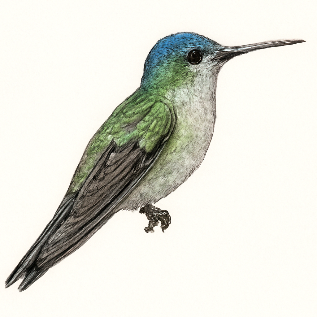 Ilustração de azure-crowned hummingbird