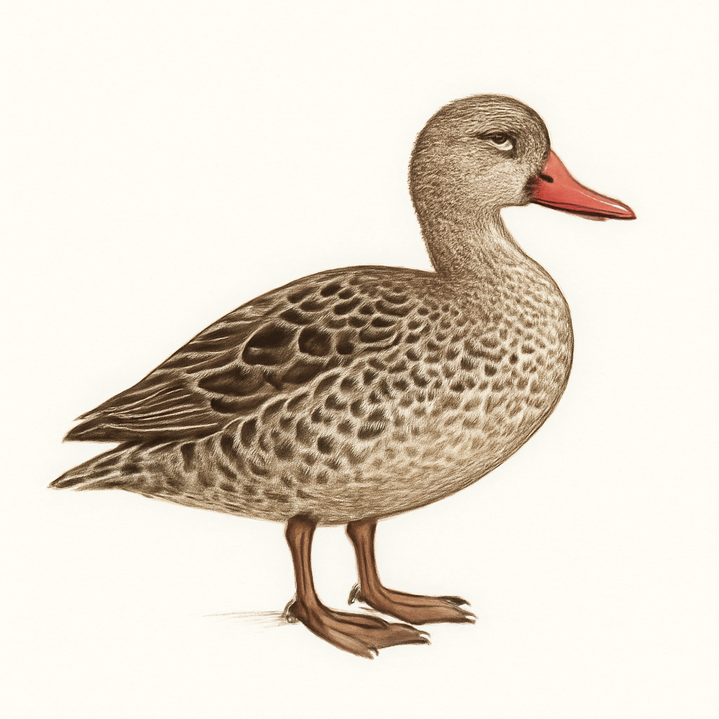 Illustration de Canard à bec rouge