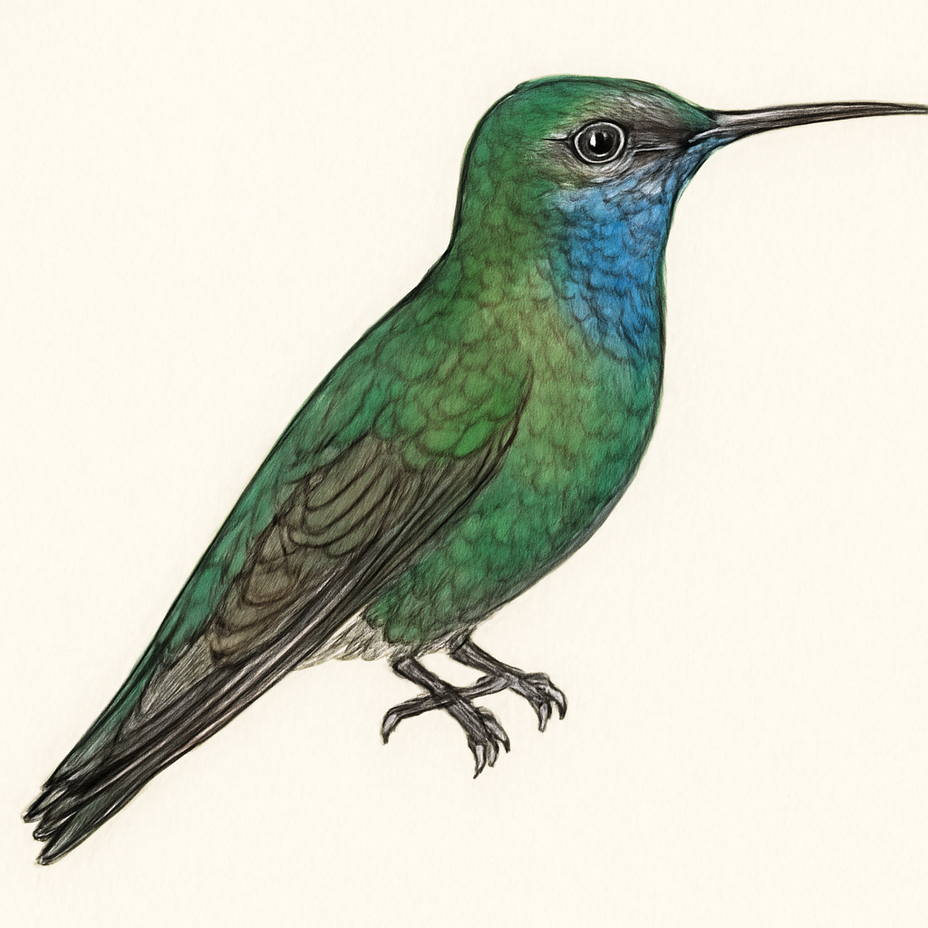 Ilustración de Colibrí Gorjizafiro