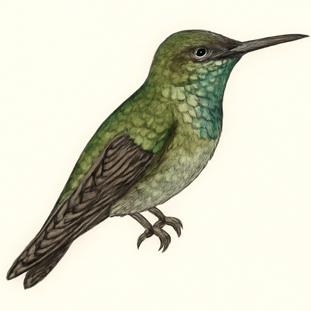 Glittering-throated Emerald illustration
