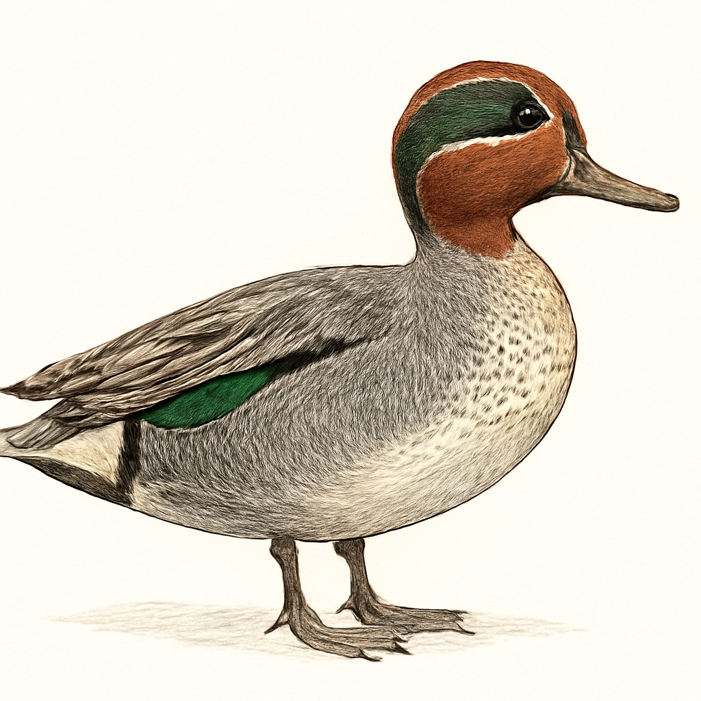 Eurasian/Green-winged Teal illustration