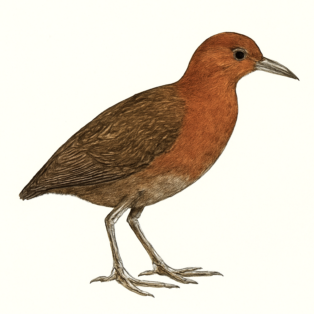 Chestnut Forest Rail illustration