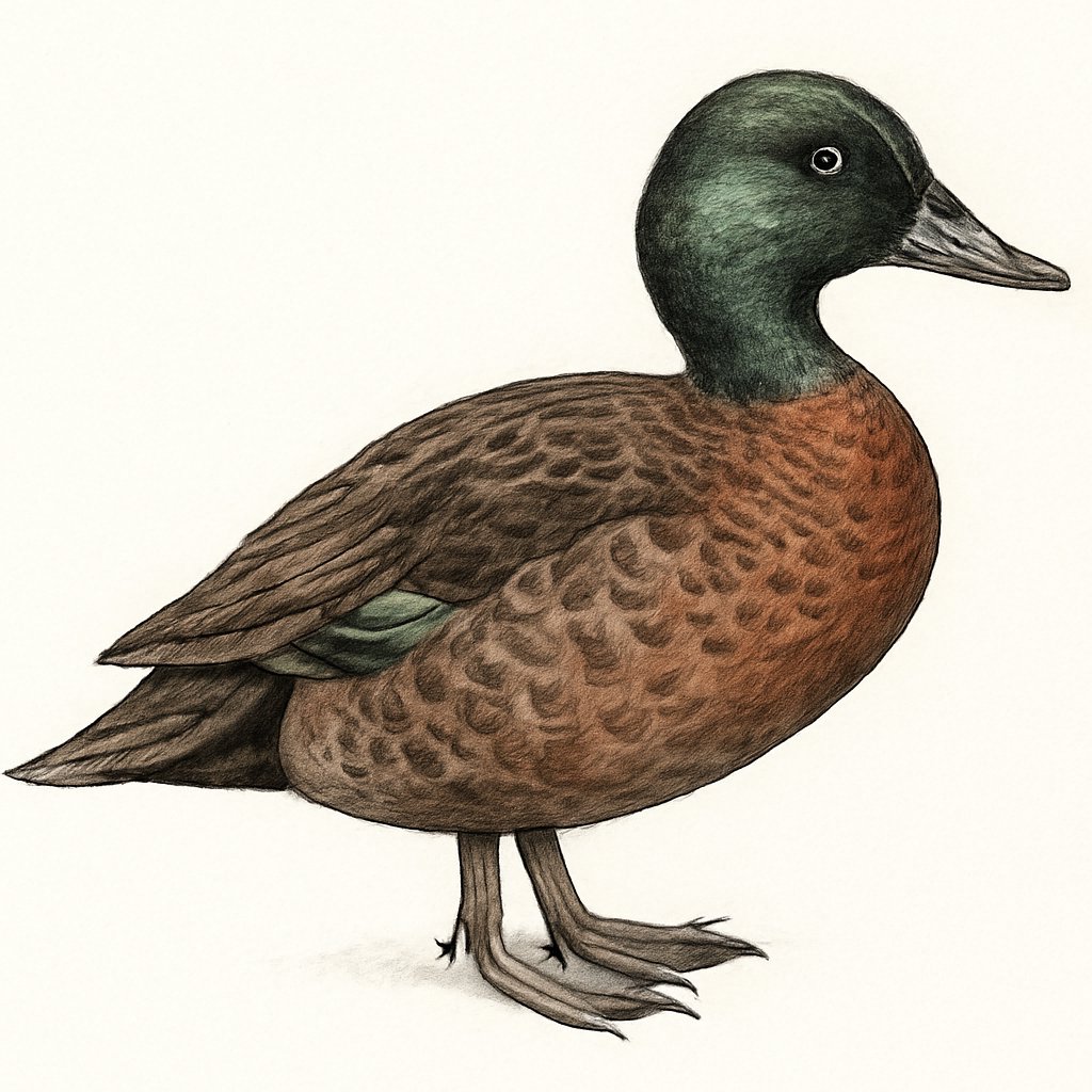 Ilustração de marrequinha-castanha