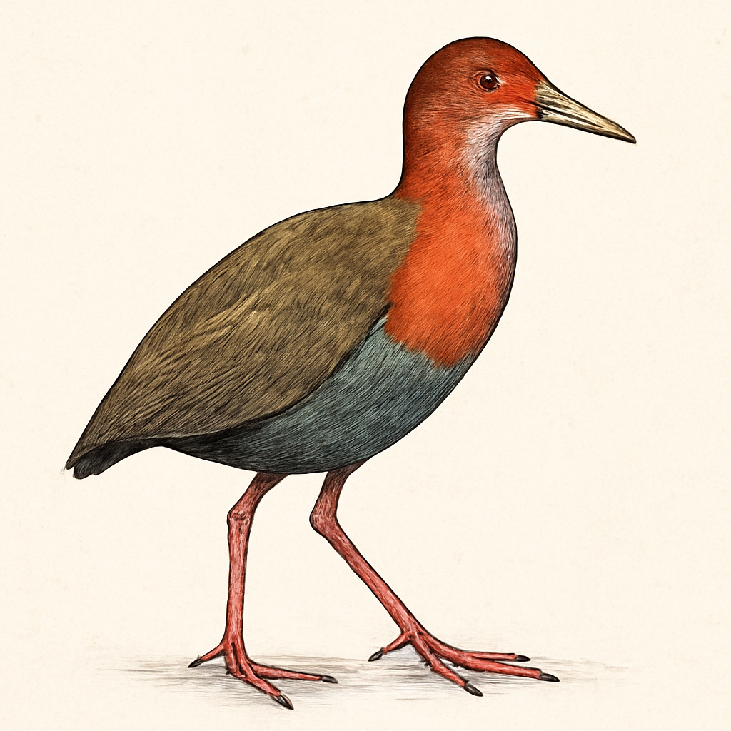 Ilustração de rufous-necked wood-rail