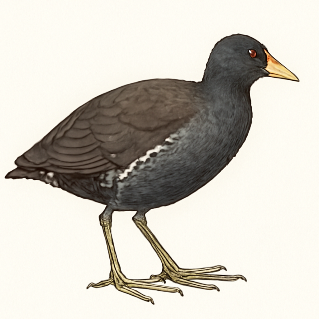Illustration de Gallinule à face noire