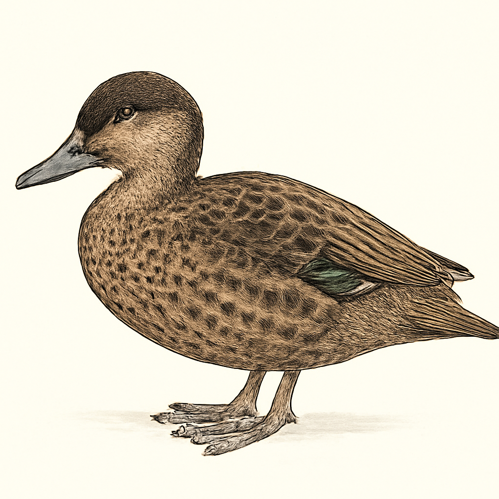 Ilustración de Cerceta Maorí