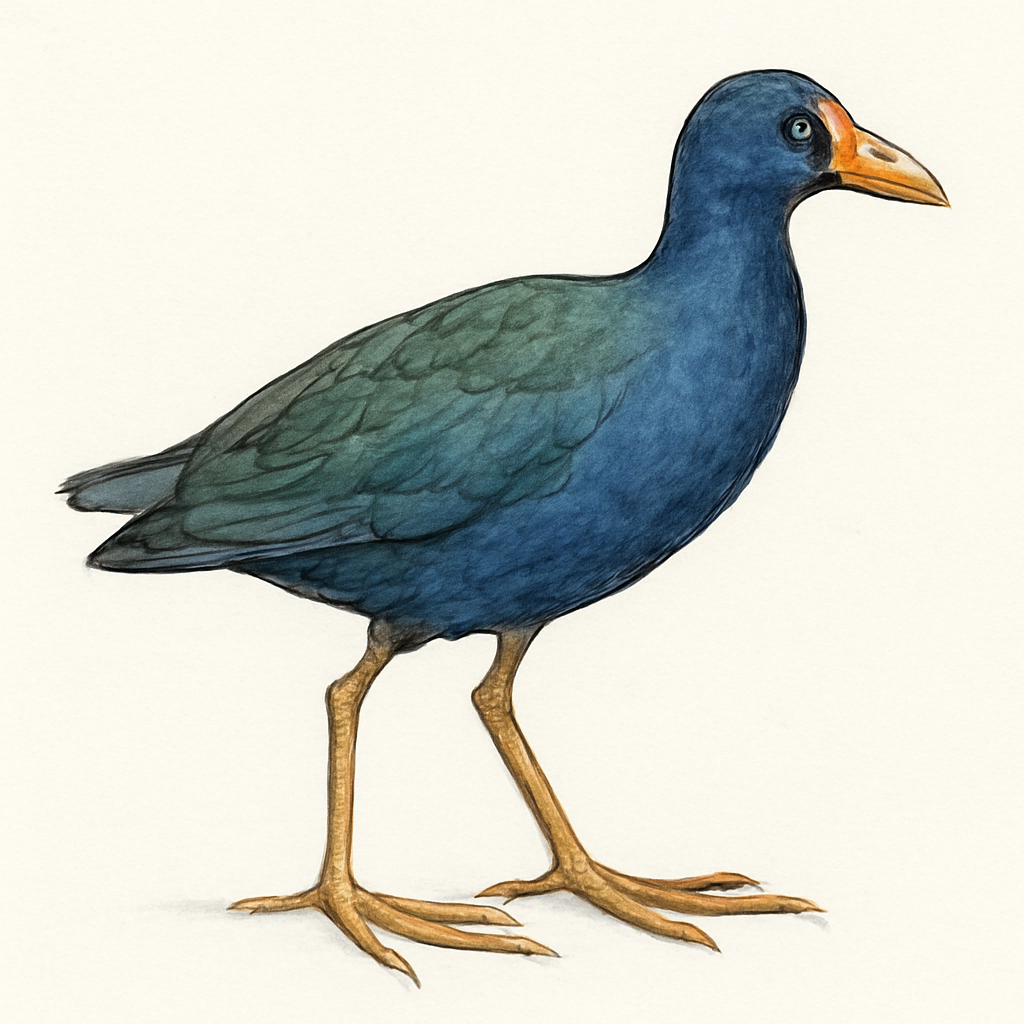 Illustrazione di Azure Gallinule