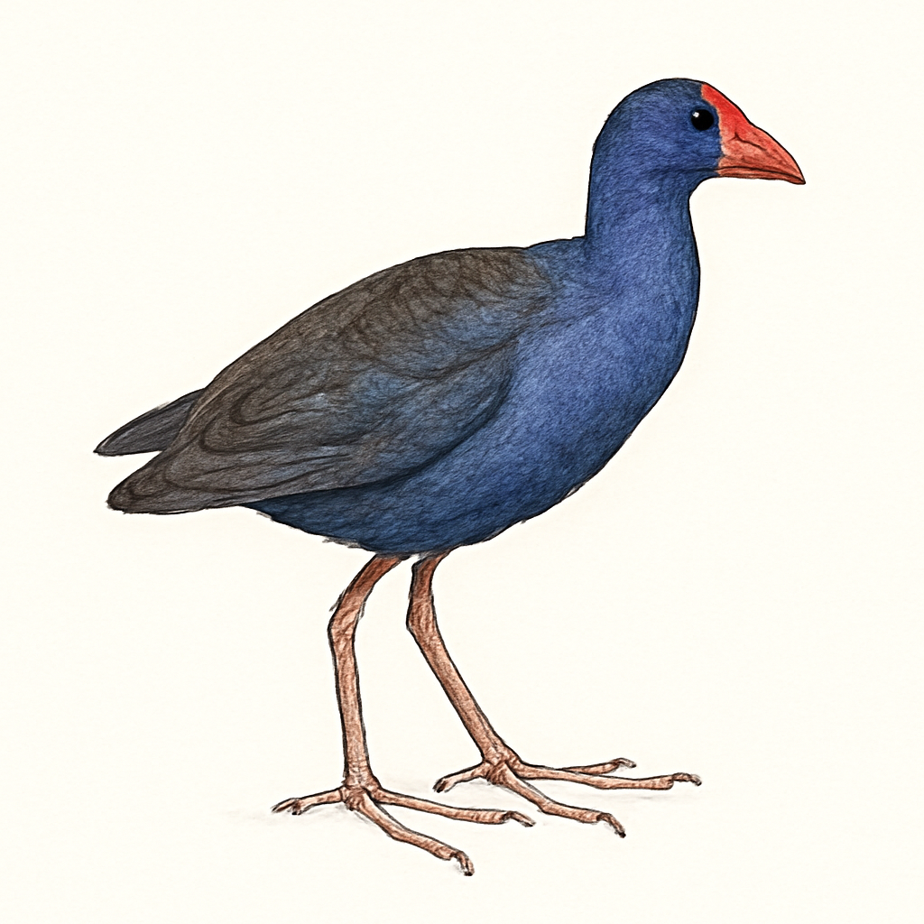 Western Swamphen illustration