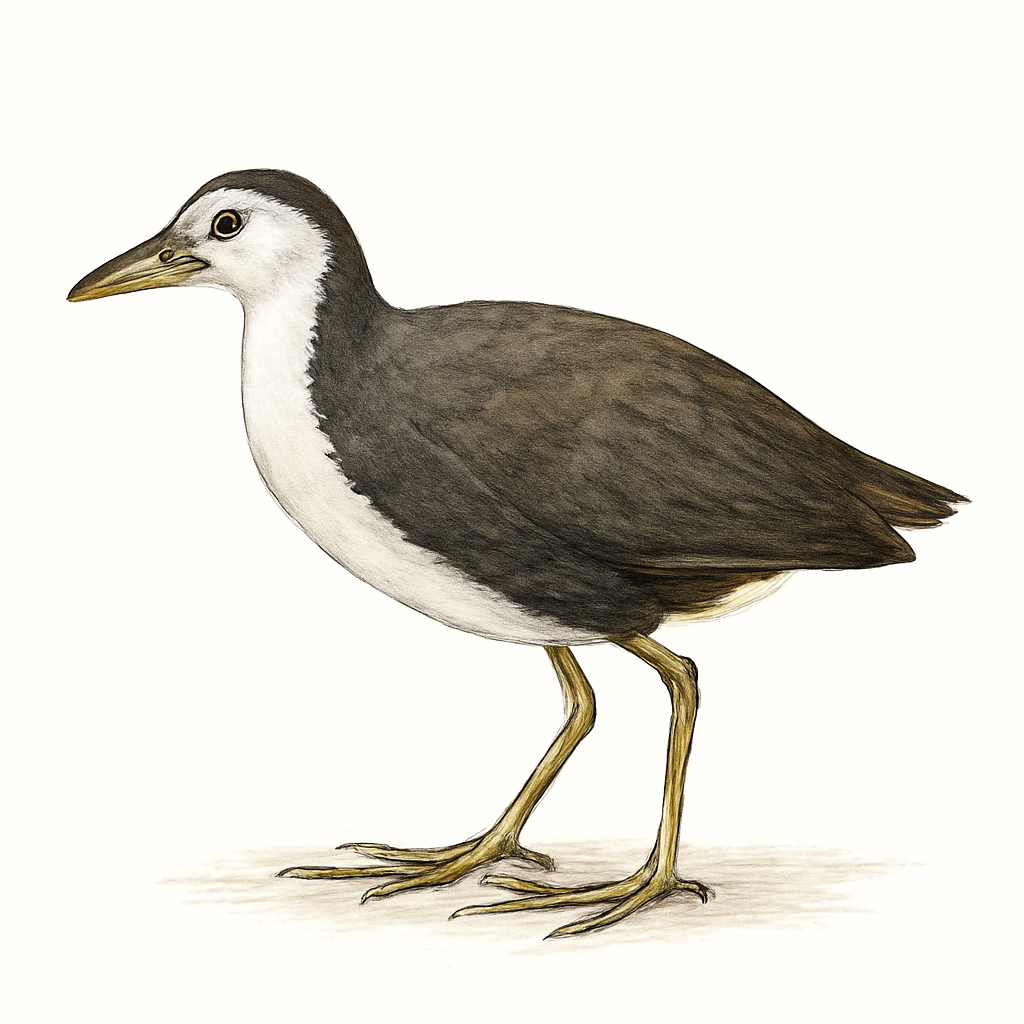 Illustration de Râle à poitrine blanche