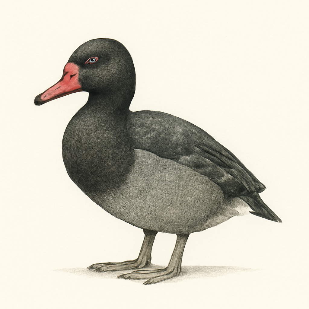 Illustration von Rosenschnabelente