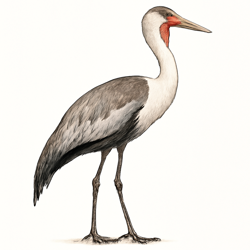 Illustration de Grue caronculée