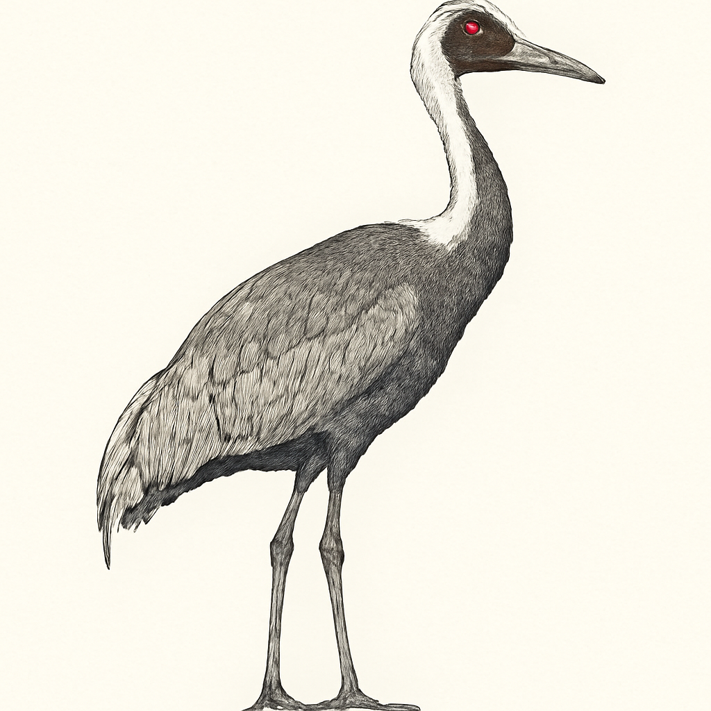 Ilustración de Grulla Cuelliblanca