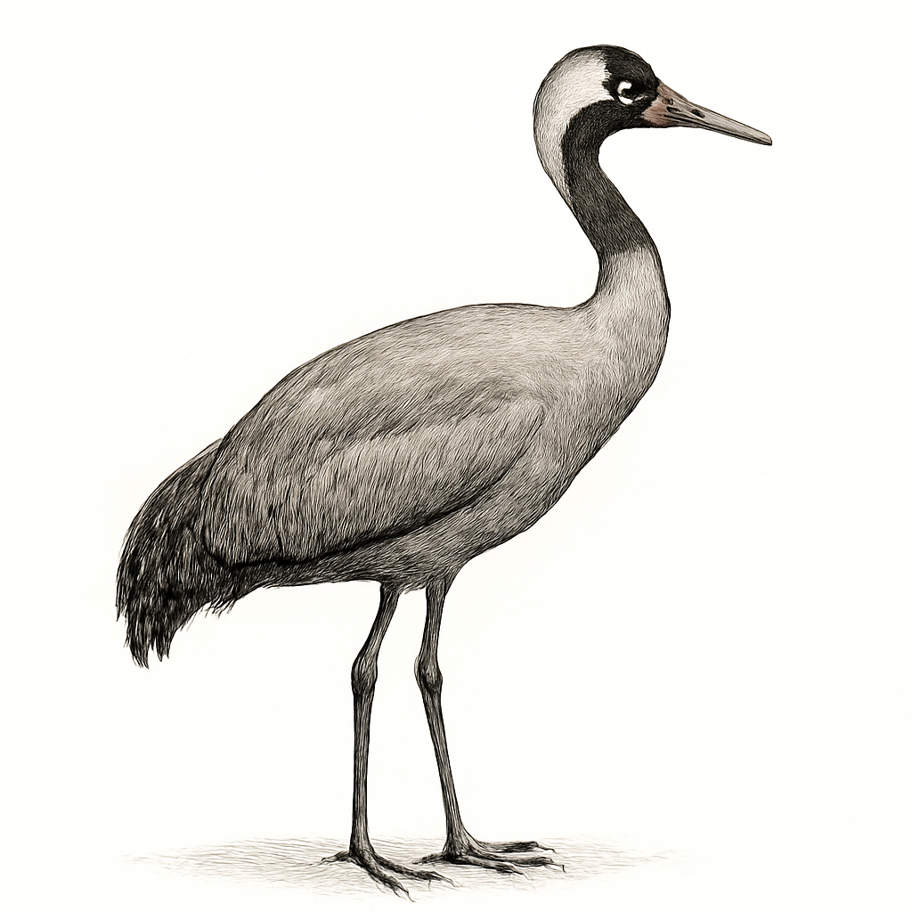 Illustrazione di Hooded Crane