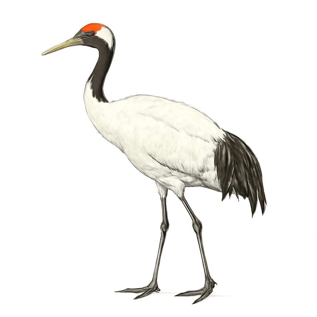 Red-crowned Crane illustration