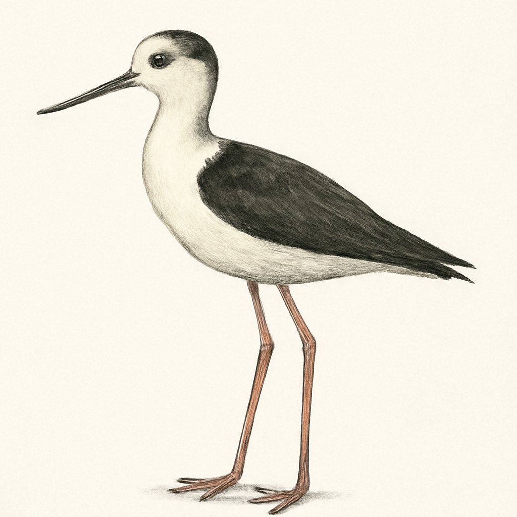 Black-winged Stilt illustration