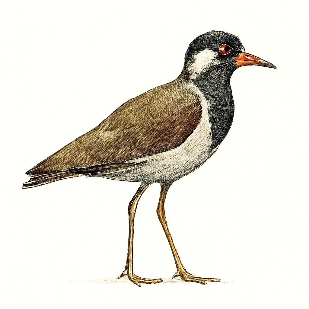 Red-wattled Lapwing illustration