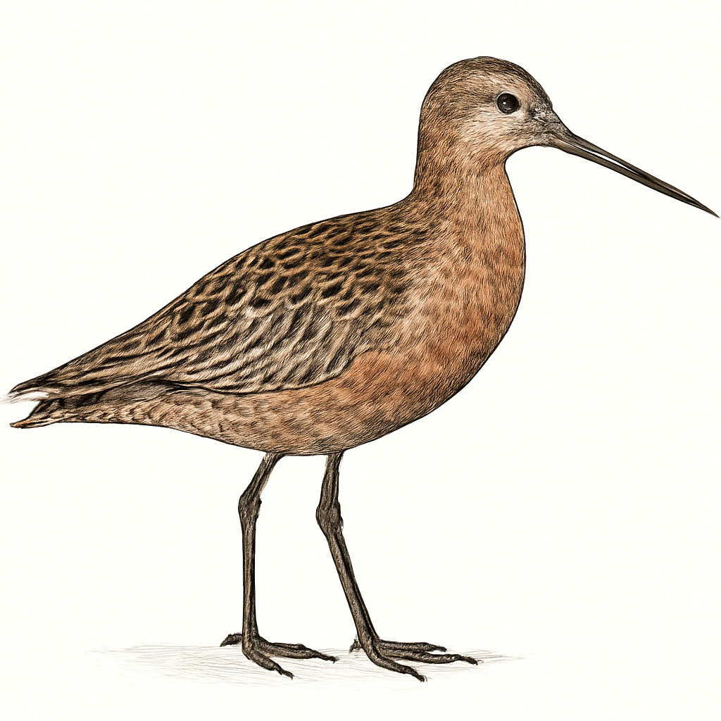 Illustrazione di Hudsonian Godwit