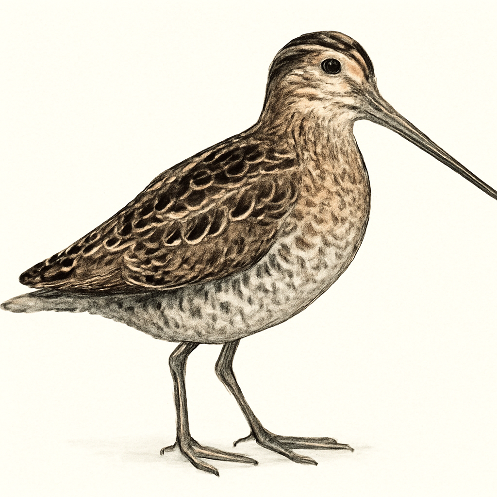 Wilson's Snipe illustration