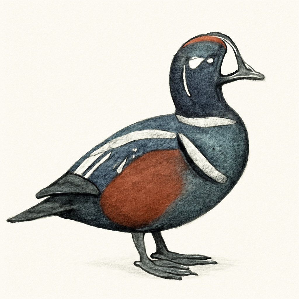 Harlequin Duck illustration