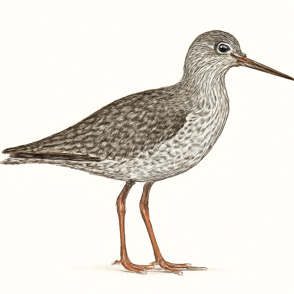 Common Redshank illustration