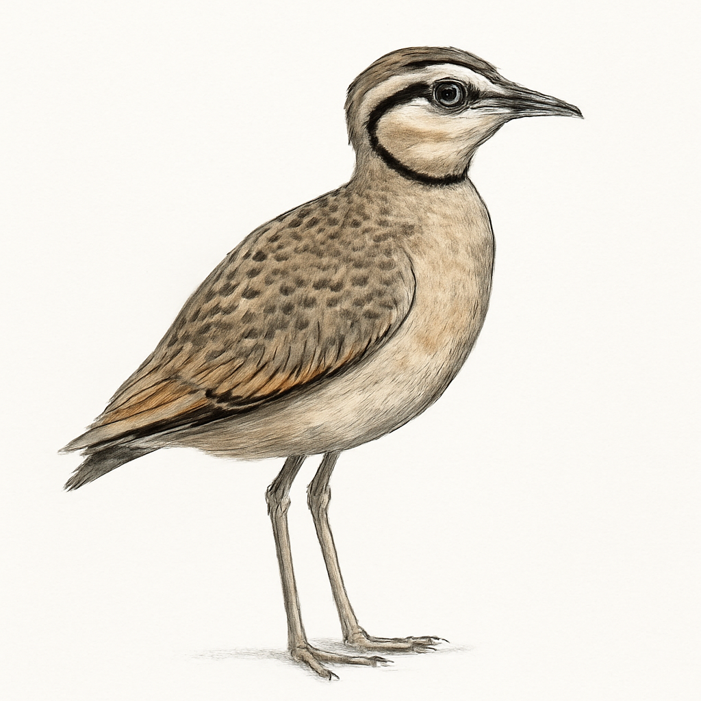 Bronze-winged Courser illustration