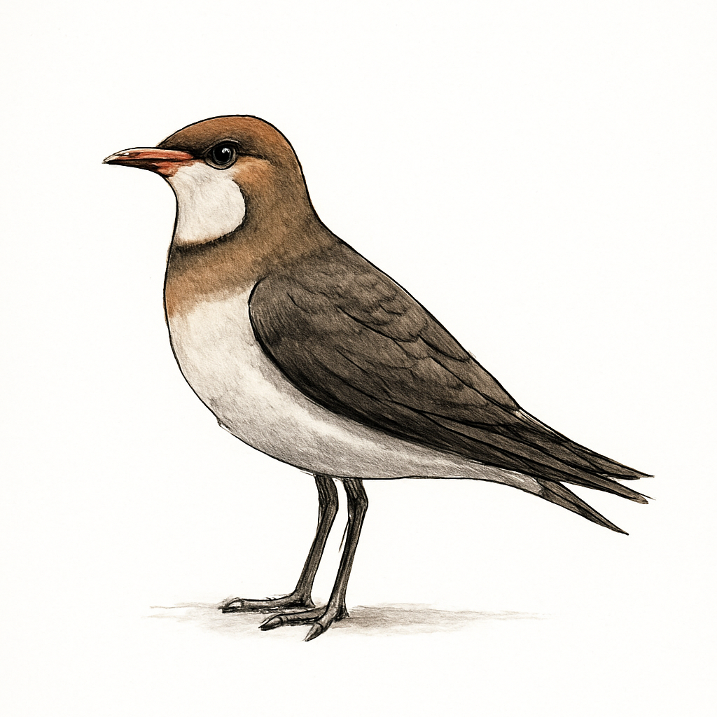 Illustration von Halsband-Brachschwalbe