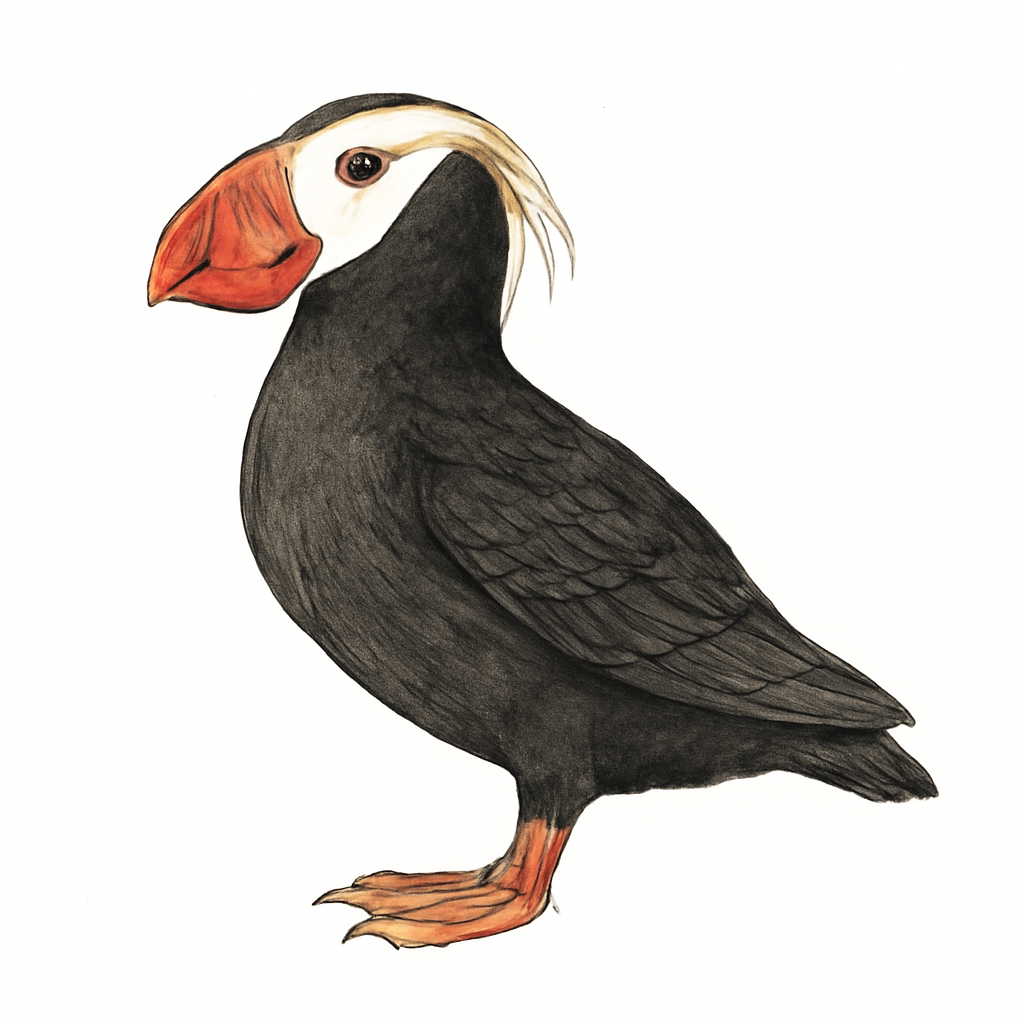 Ilustração de papagaio-do-mar-de-penachos