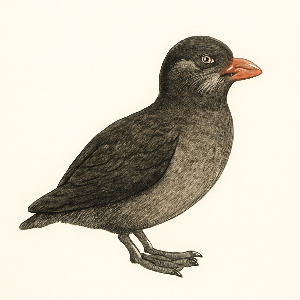 Illustrazione di Whiskered Auklet