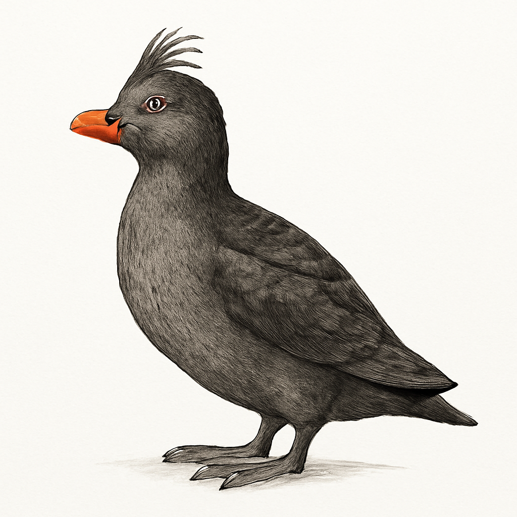 Crested Auklet illustration