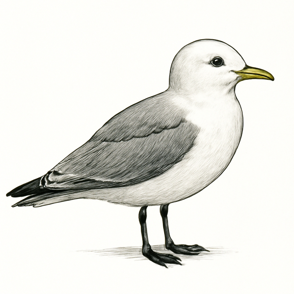 Black-legged Kittiwake illustration