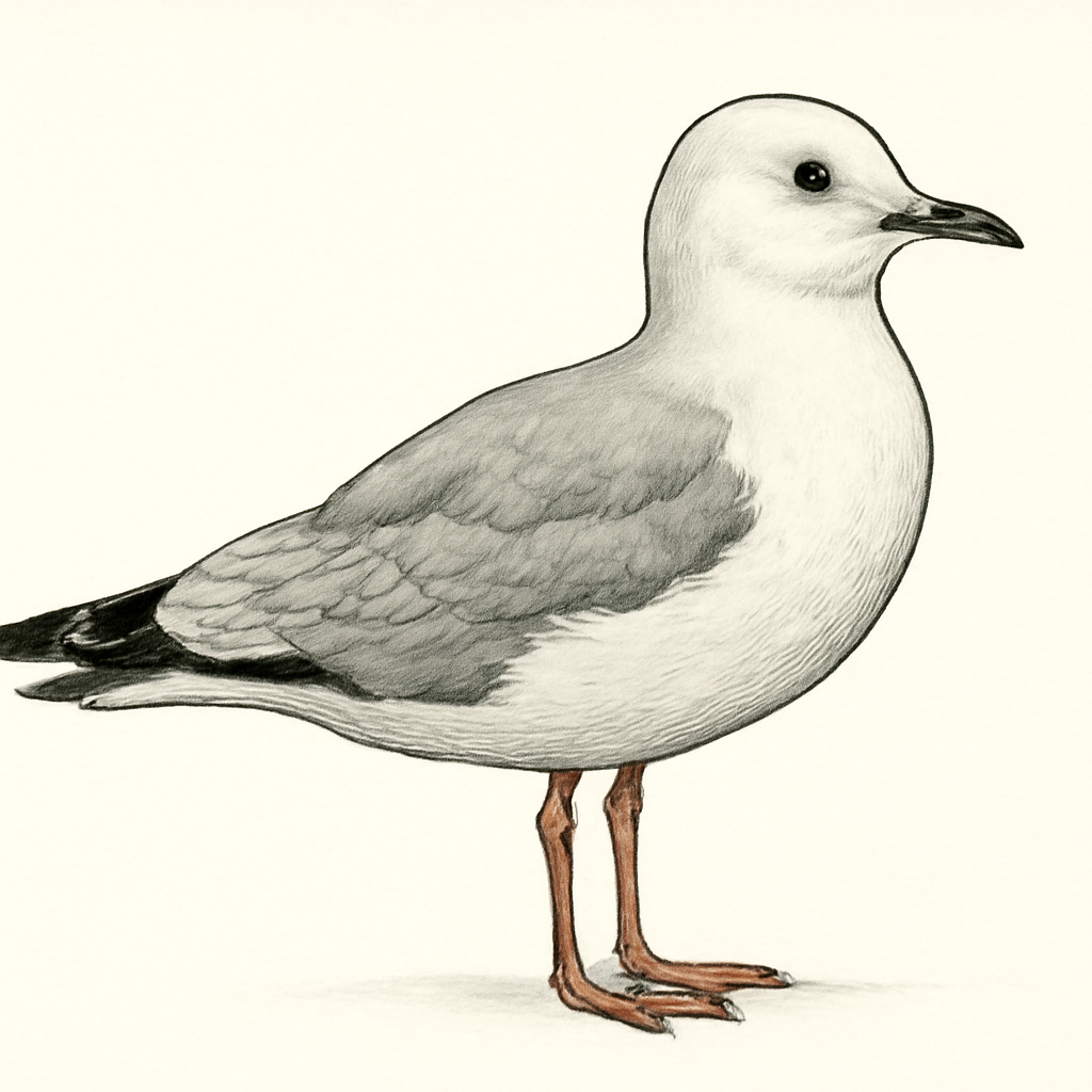 Illustration von Saundersmöwe
