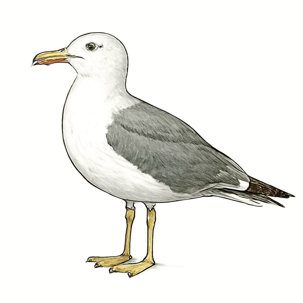 Yellow-legged Gull illustration