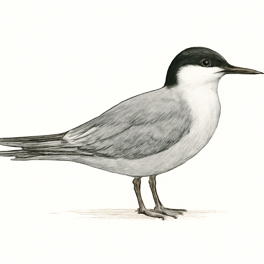 Illustration von Graubauch-Seeschwalbe