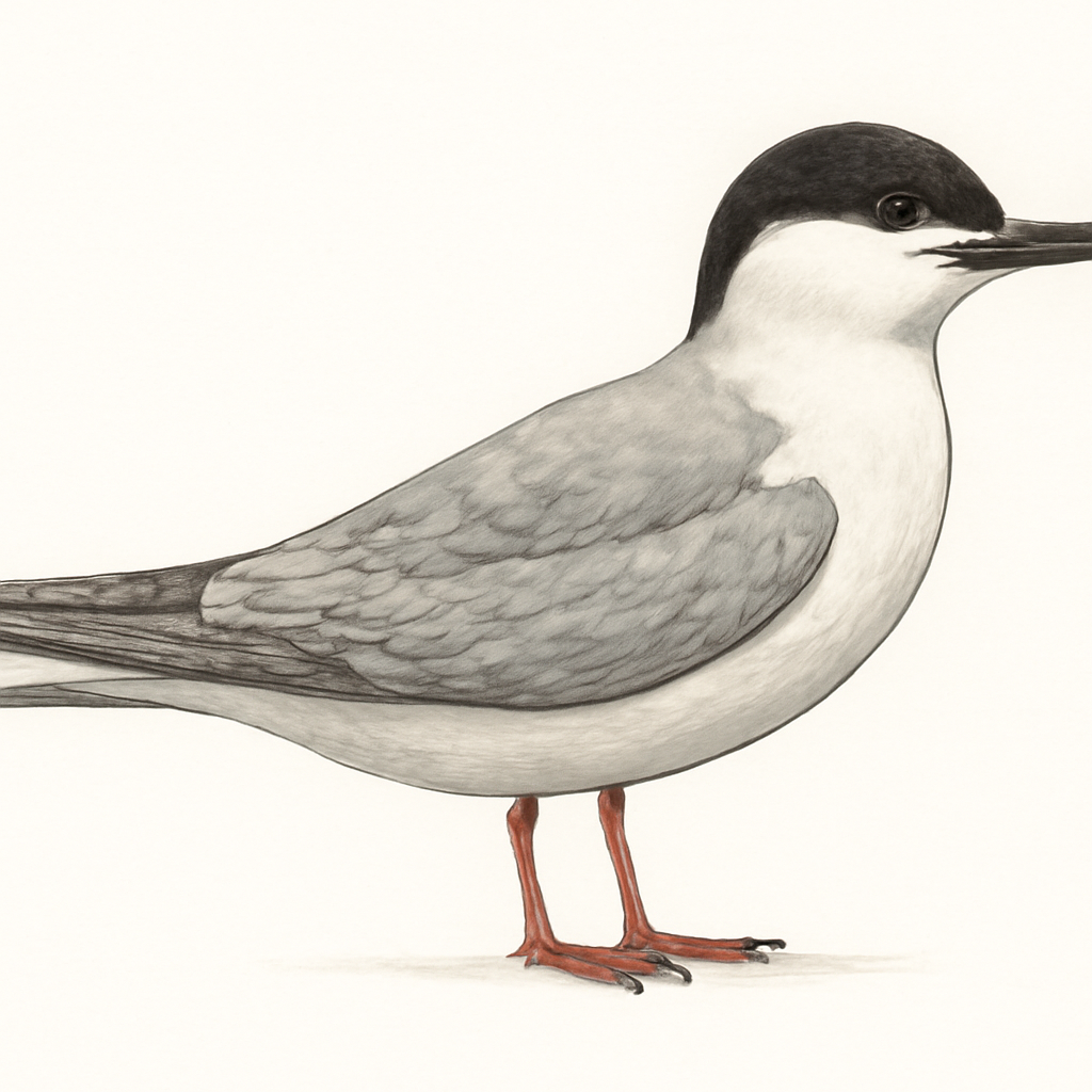 White-cheeked Tern illustration