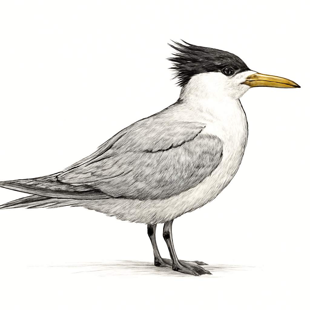 Great Crested Tern illustration