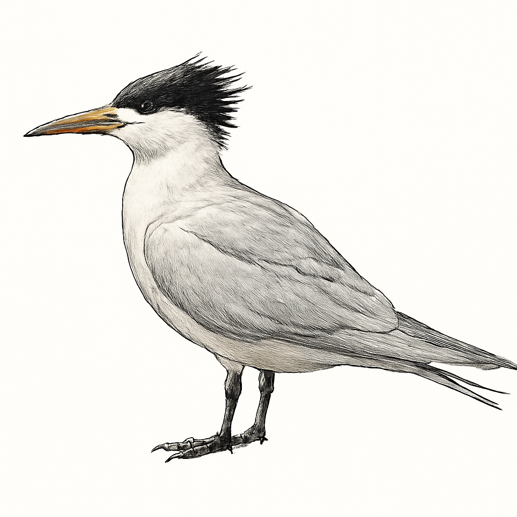 Illustration von Bernsteinseeschwalbe