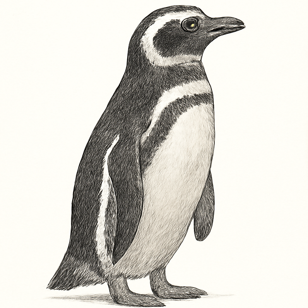Illustration von Magellanpinguin