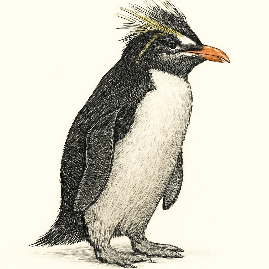 Illustrazione di Southern Rockhopper Penguin